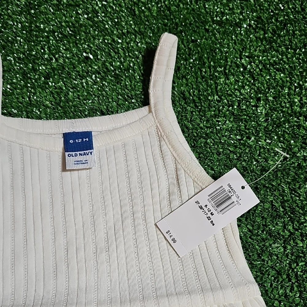 Old Navy Ivory Ruffle Bodysuit 6-12M